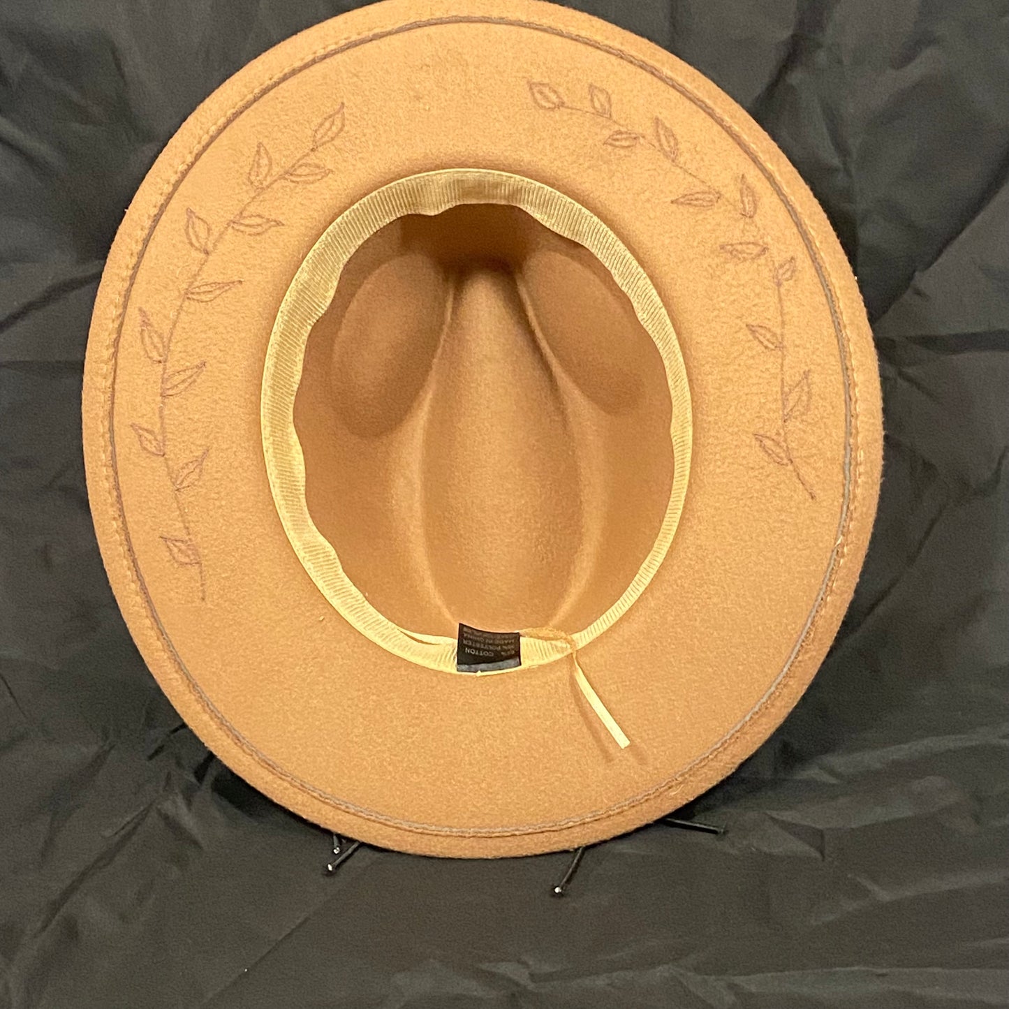 Burned Wide Brim Fedora in Camel