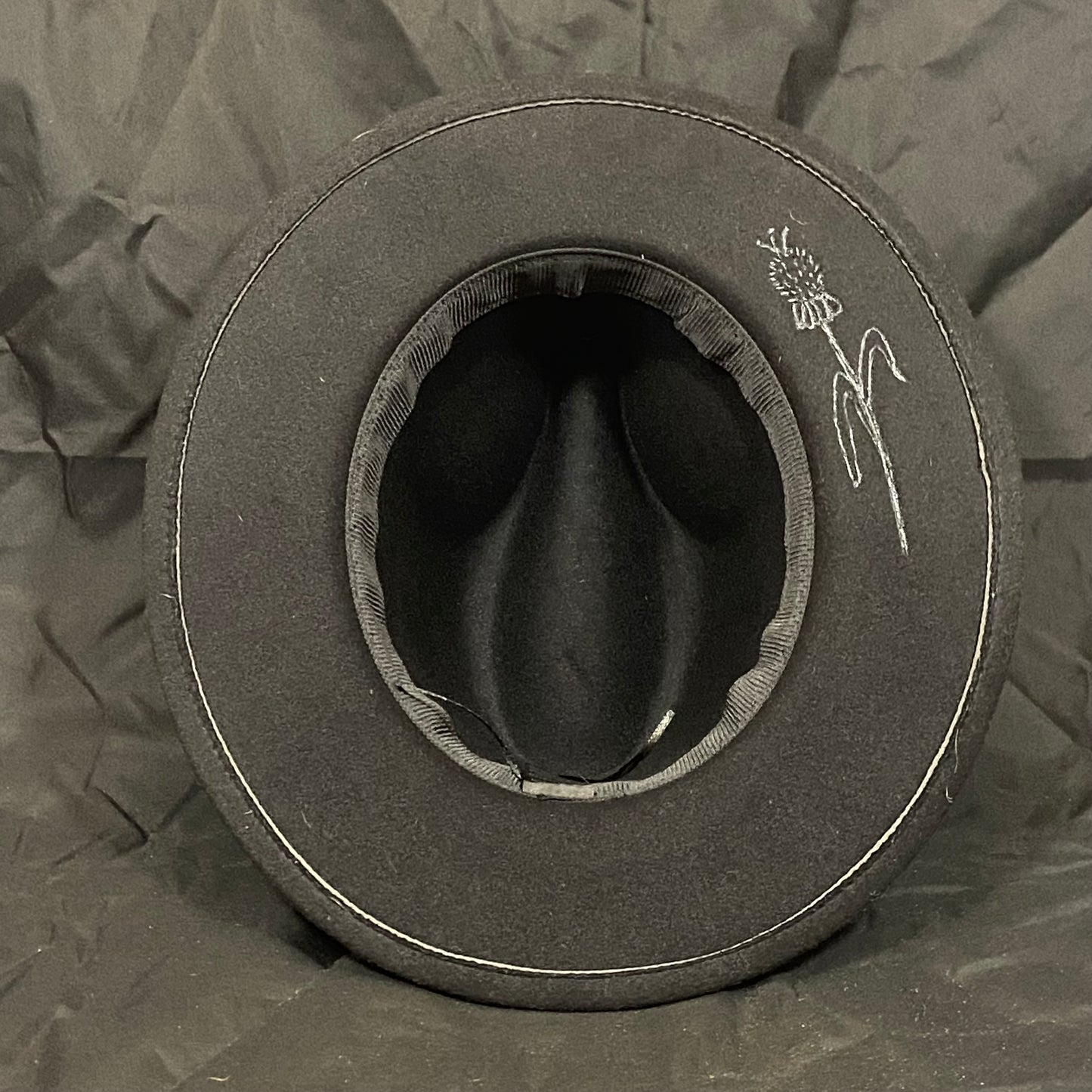 Burned Wide Brim Fedora in Black
