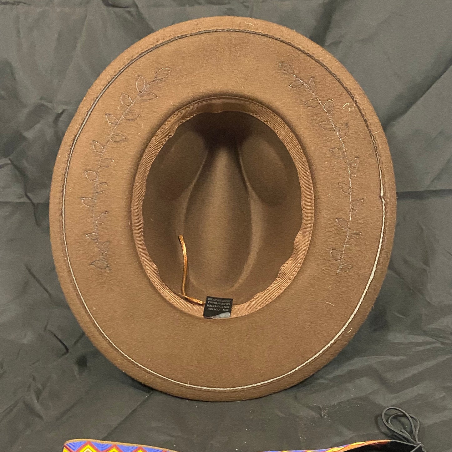 Burned Wide Brim Fedora in Chocolate