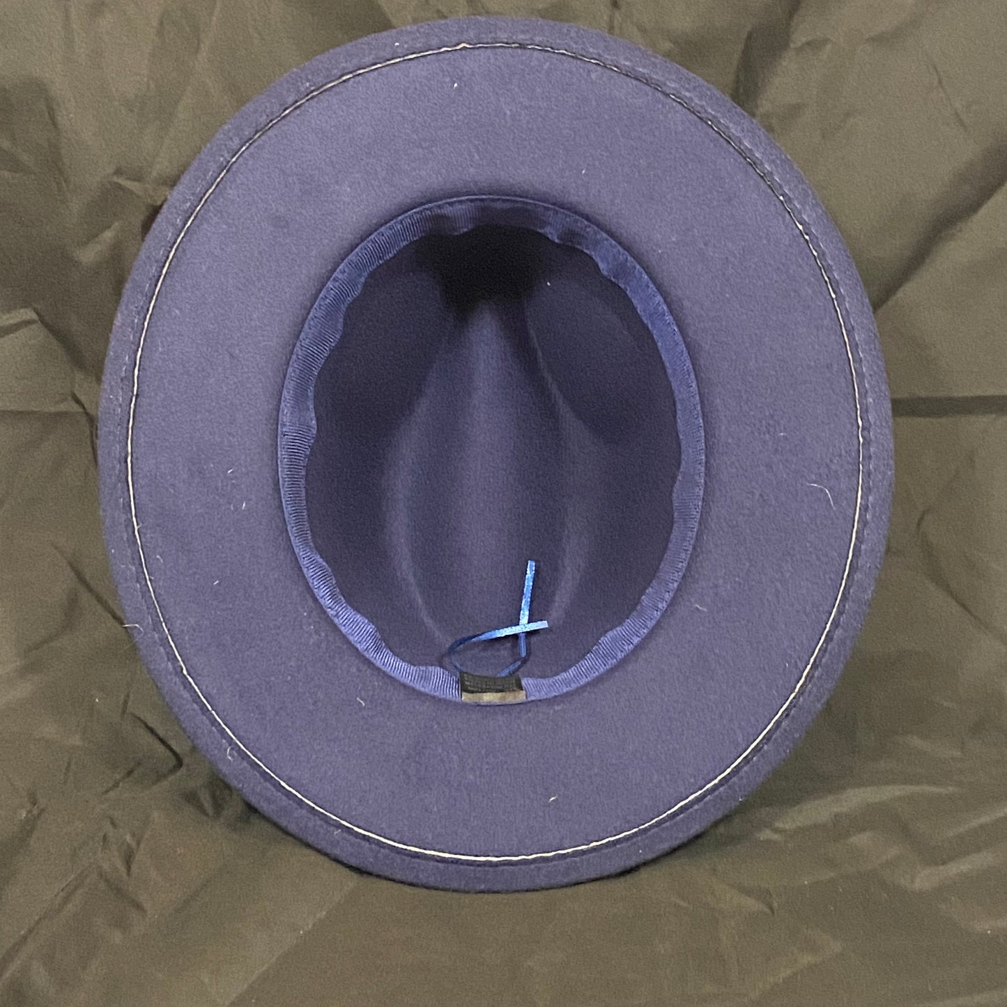 Burned Wide Brim Fedora in Blue